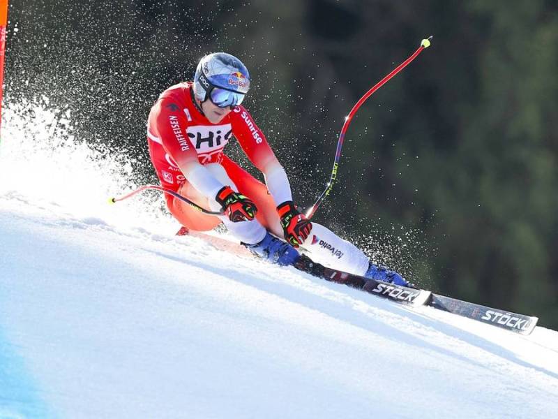 Marco Odermatt bei der Abfahrt in Garmisch-Partenkirchen