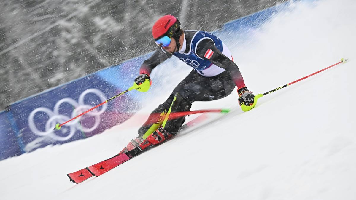 Manuel Feller beim Olympia-Slalom in Bormio
