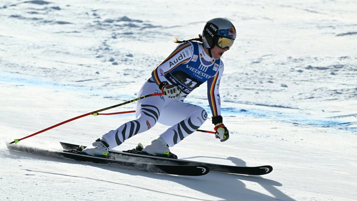 Emma Aicher auf der Piste La Volata in Val di Fassa