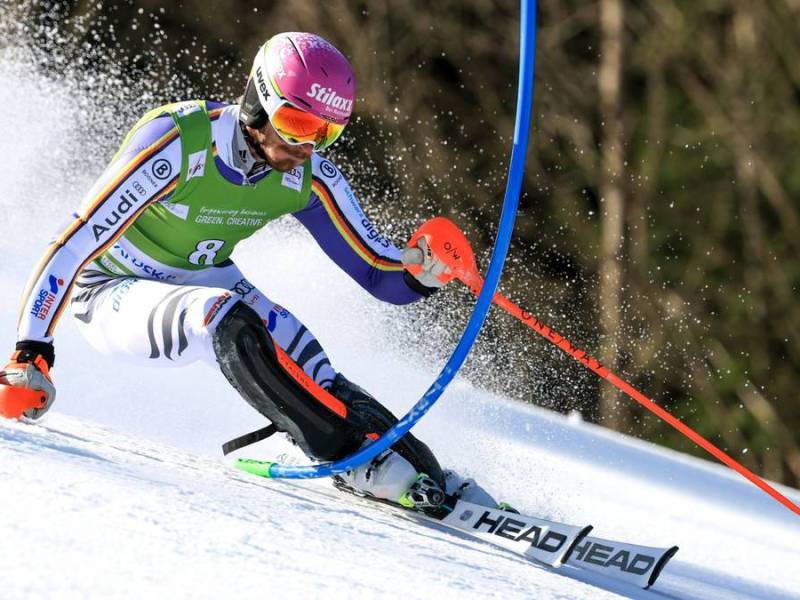 Linus Straßer beim Slalom in Kranjska Gora